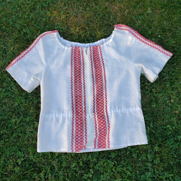 Rare Vtg Hand-Woven by Blind Girls Peasant Blouse - Picture 2 of 7